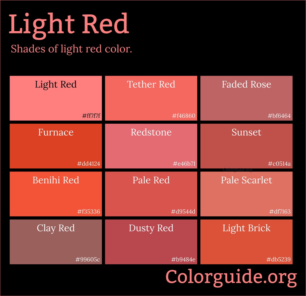 light red colors