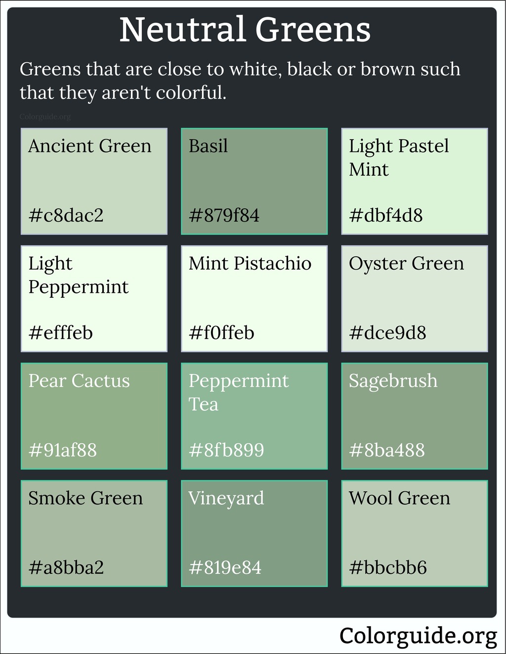 neutral green colors