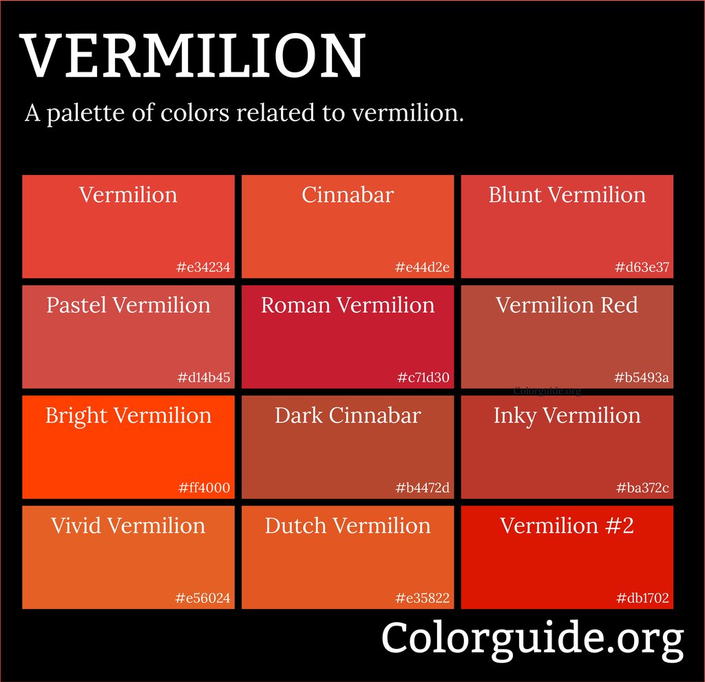 vermilion colors