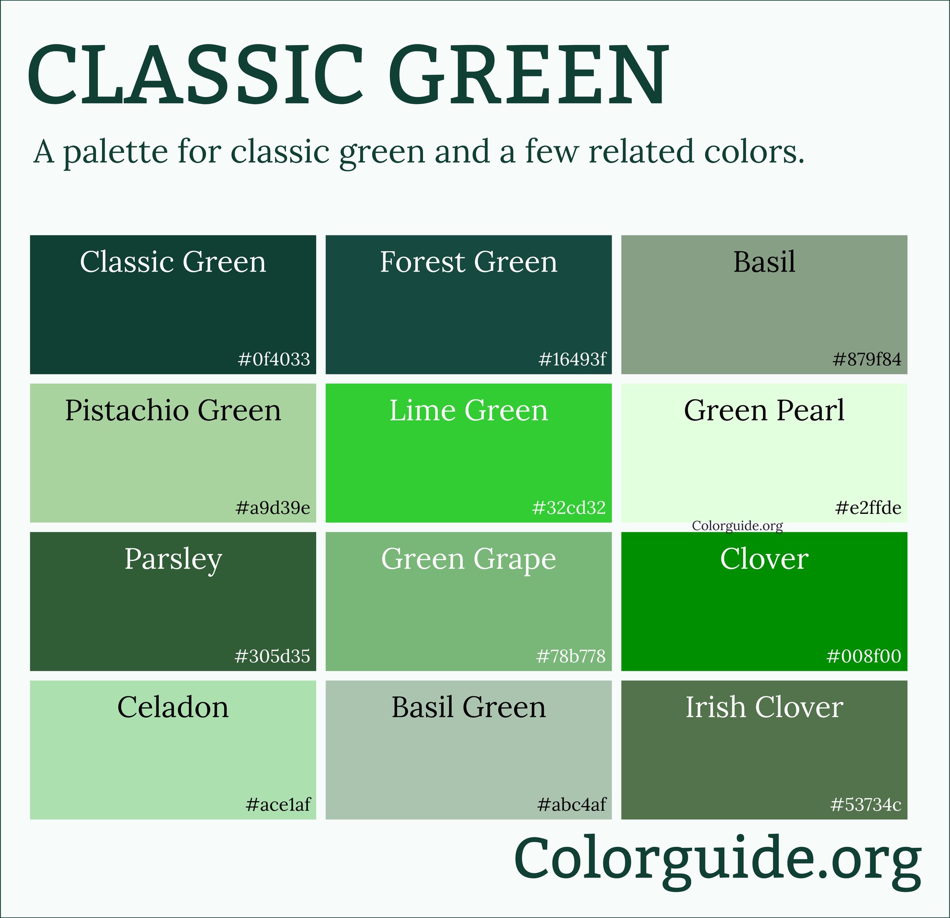 classic green colors