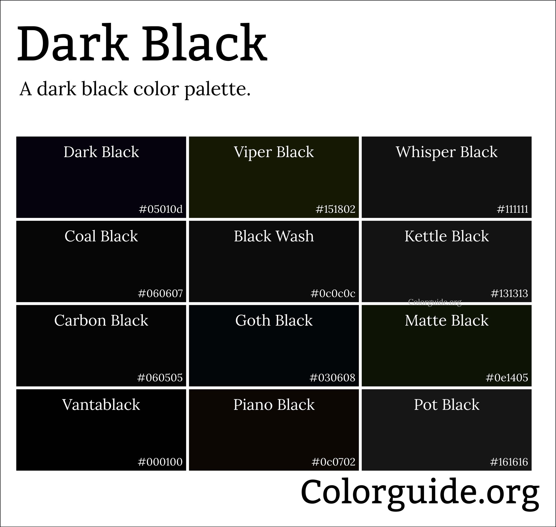 dark black colors