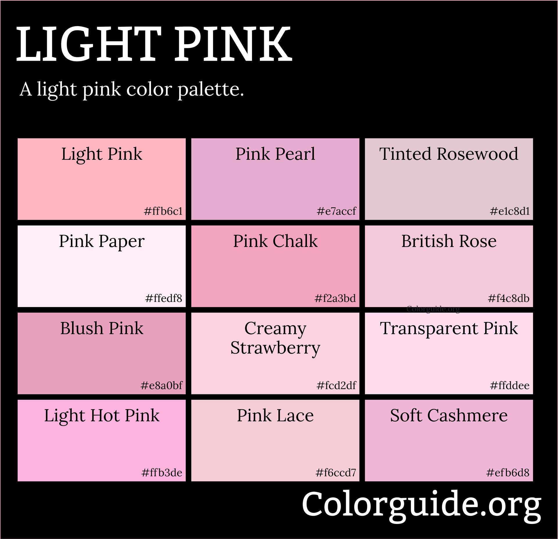 light pink colors