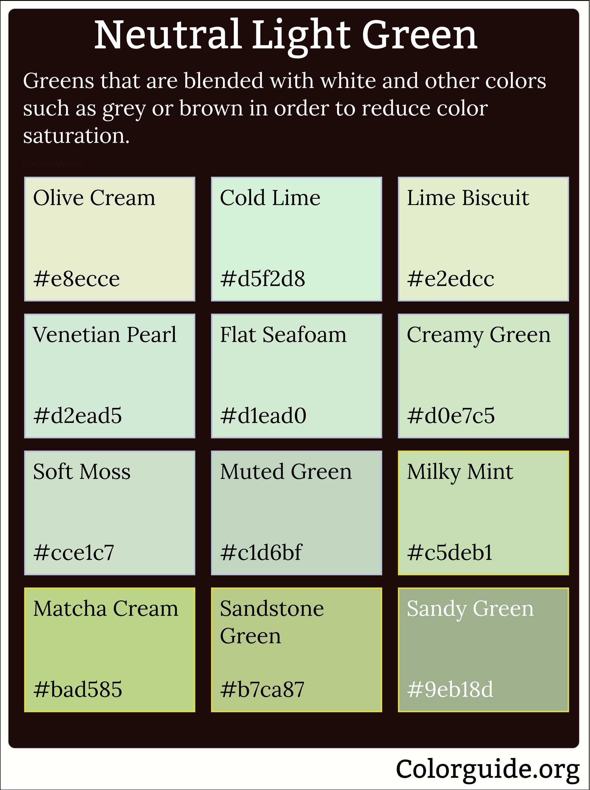 neutral light green colors