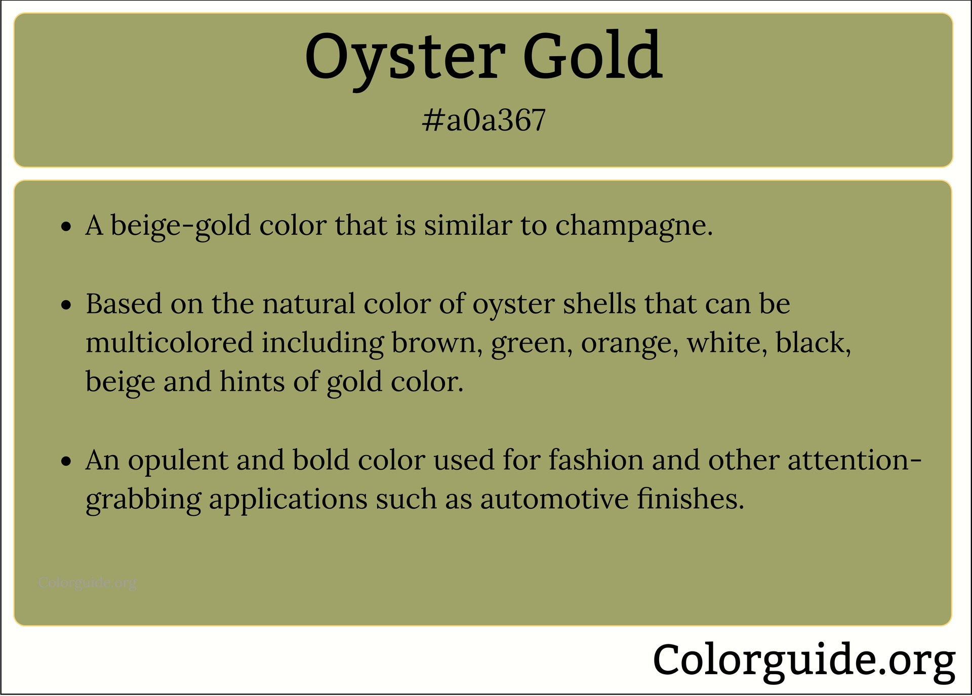 oyster gold color