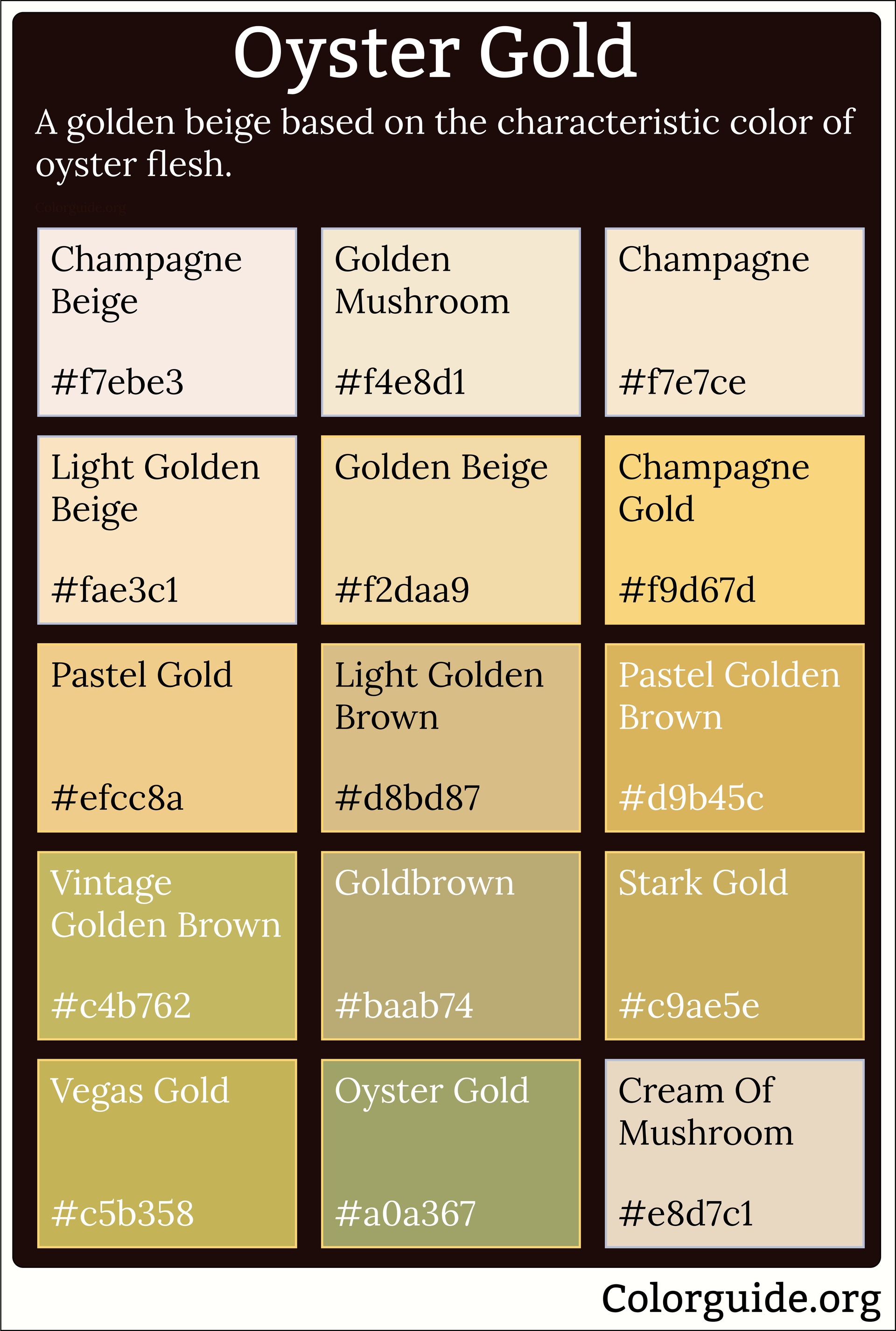 oyster gold color palette