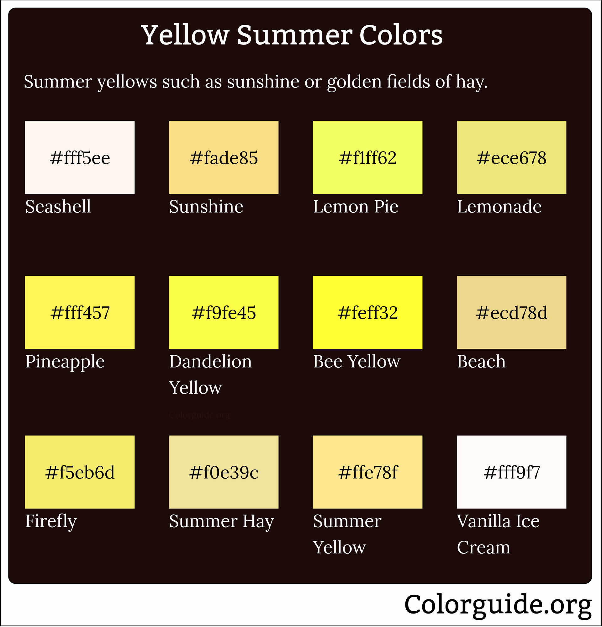 yellow summer colors