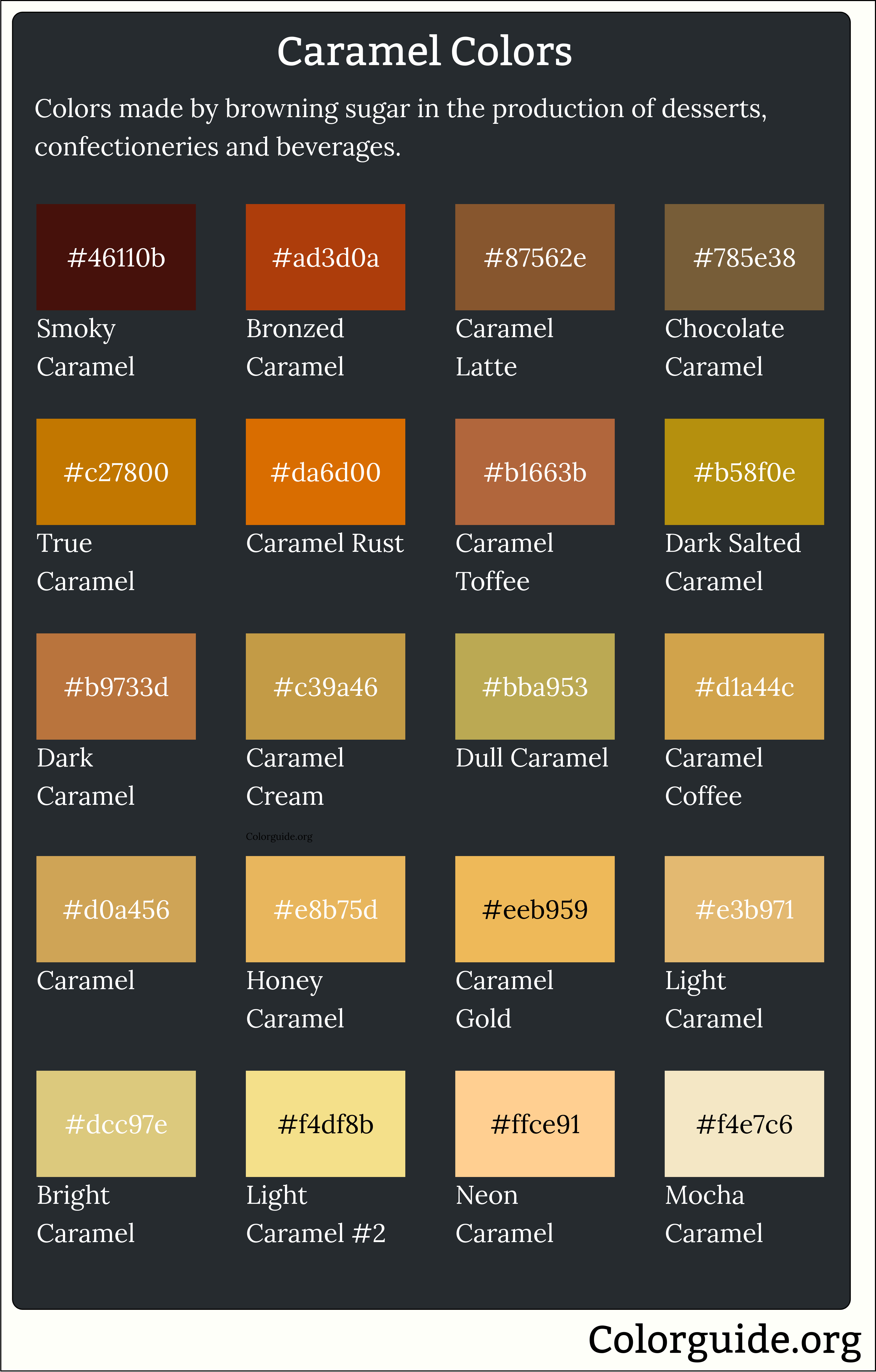 caramel colors palette
