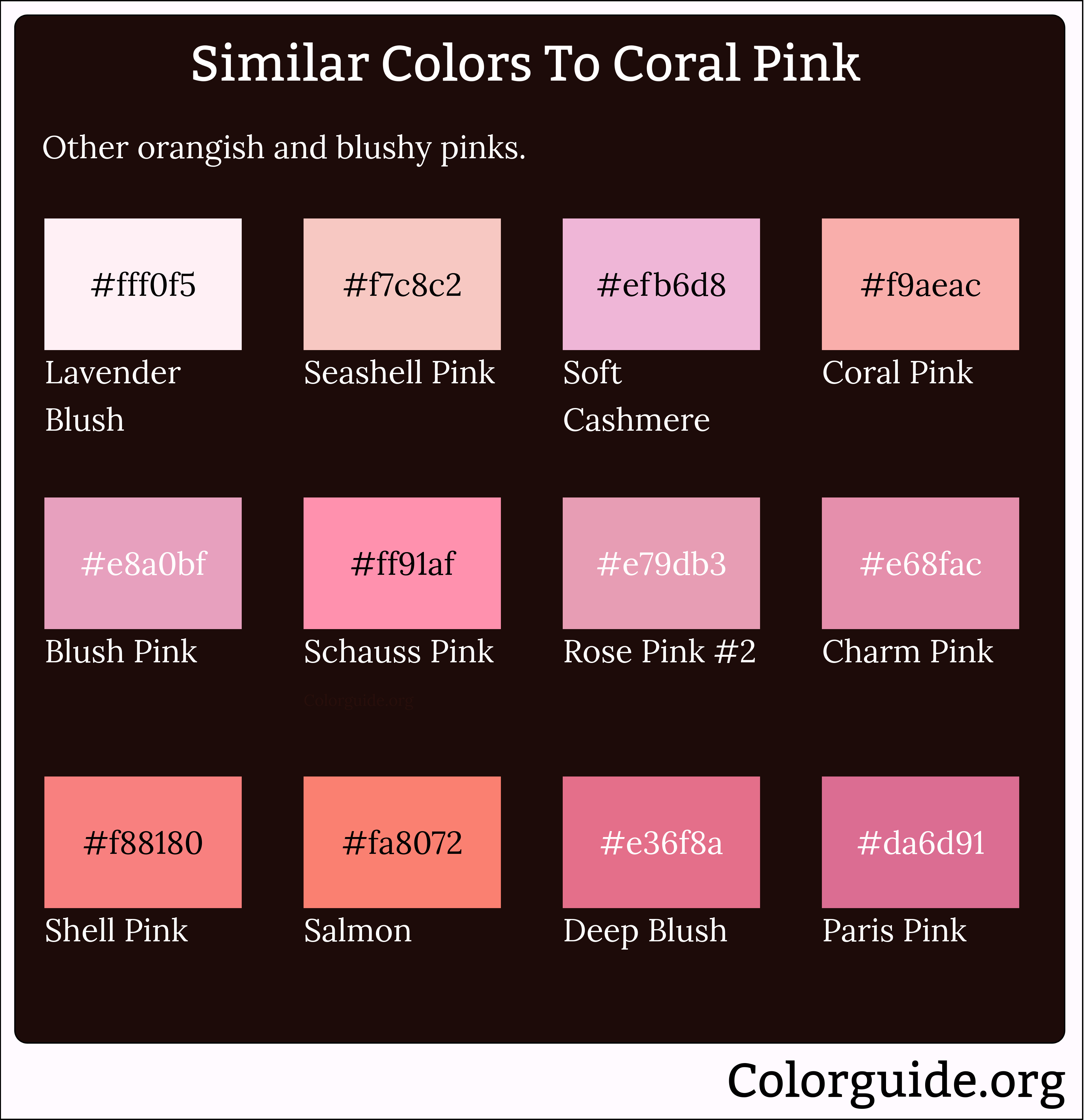 similar colors to coral pink