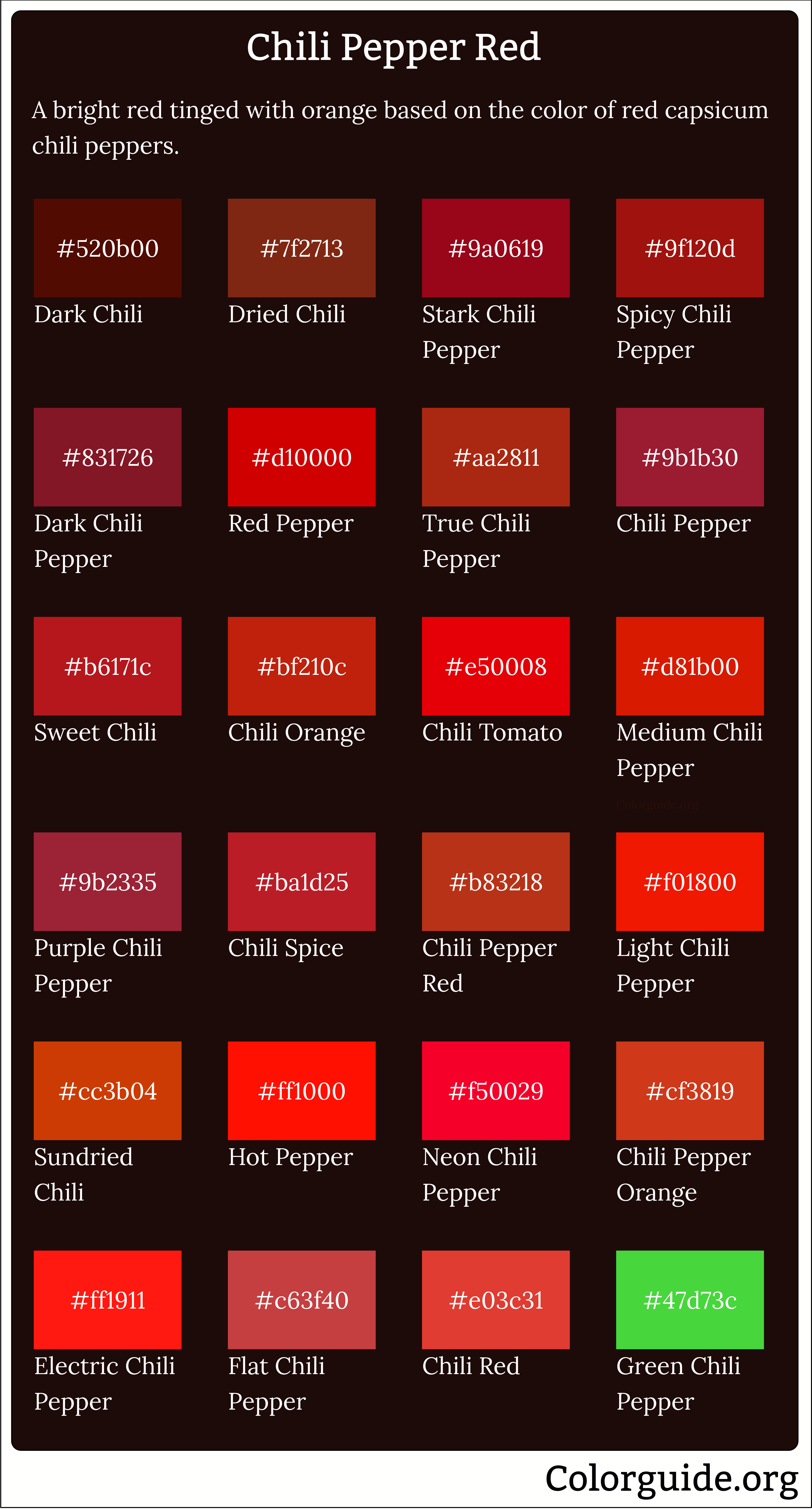 types of chili pepper red color