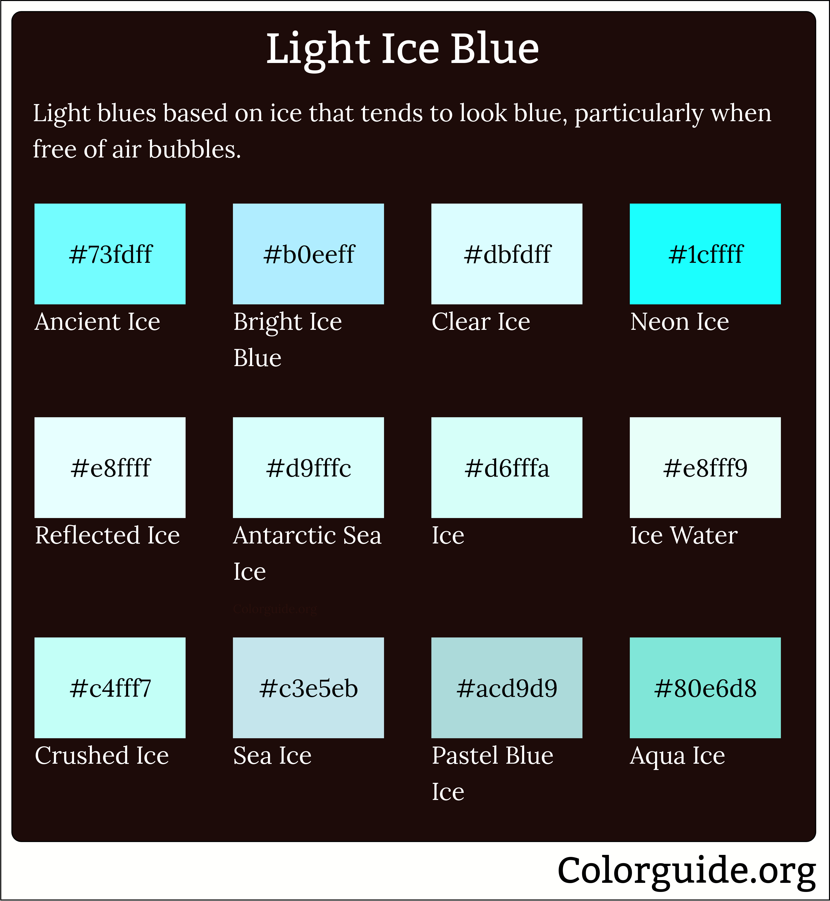 types of light ice blue