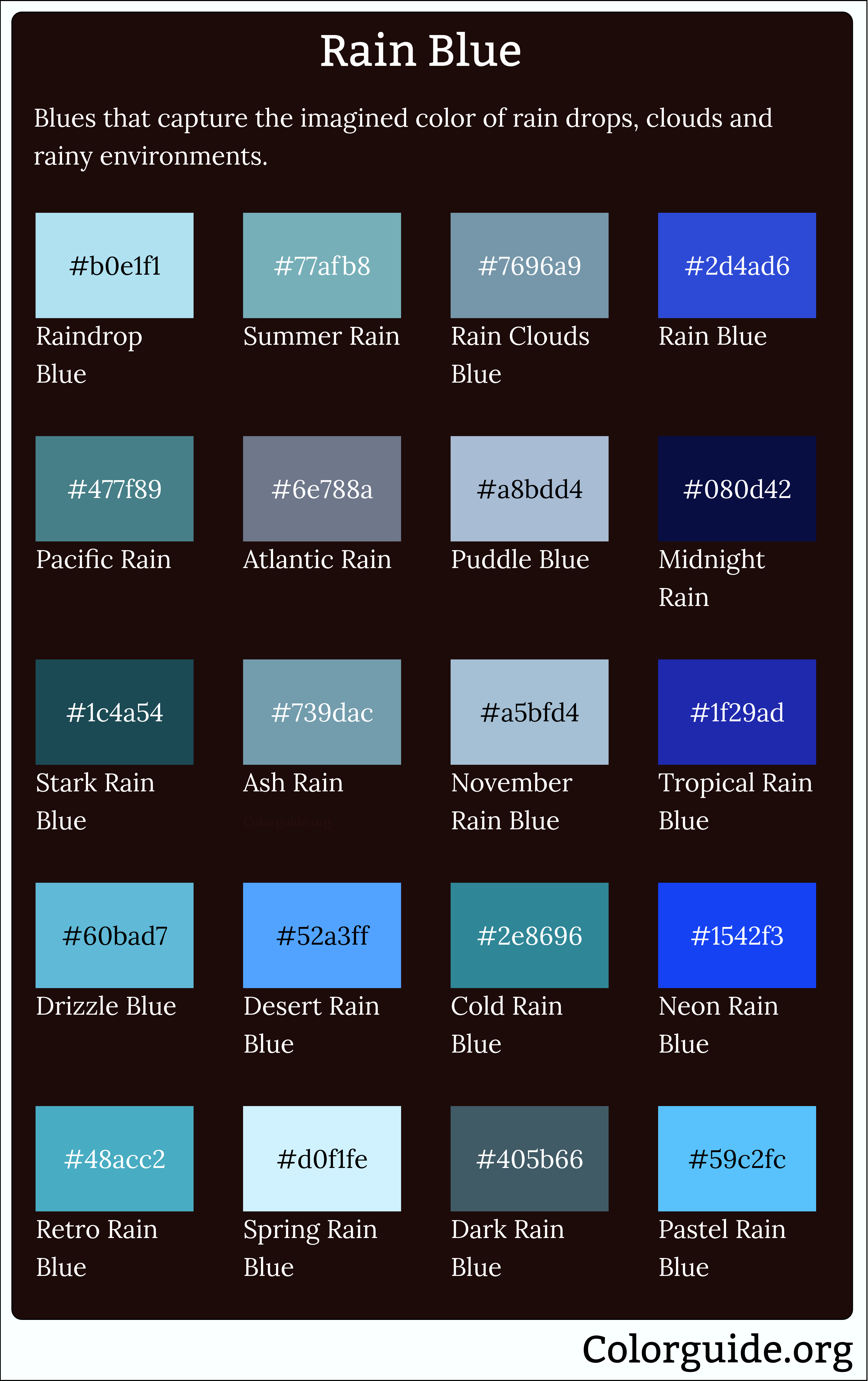 types of rain blue color